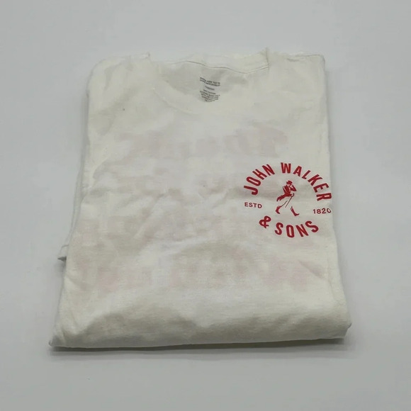 John Walker & Sons Men’s T-Shirt White Red Thank You For Drinking with Us Size L - Picture 7 of 7